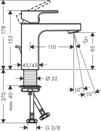 HANSGROHE HG Waschtischmischer 100 Vernis Shape mattschwarz – 71561670