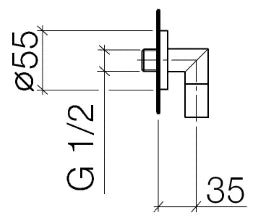 DORNBRACHT Dornbracht Meta.02 Wandanschlussbogen 1/2", chrom – 28 450 625-00