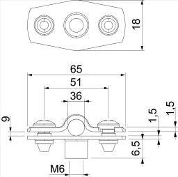 OBO Abstandschelle mit Gewindeanschluss M6 3 0-36mm Stahl galvanisch verzinkt – 1362432