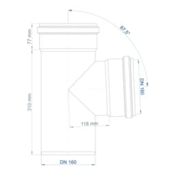 POLOPLAST PO Abzweig POLO-KAL NG DN 160/160/87Grad – 02247