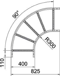 OBO Bogen 90° für Kabelleiter 60x400 Stahl b andverzinkt – 6225046