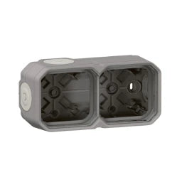 LEGRAND 2-fach Gehäuse horizontal und vertikal i n der Farbe: Grau – 069672L