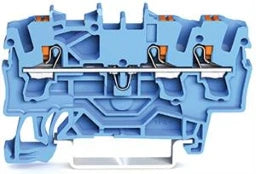 WAGO 3-Leiter-Durchgangsklemme mit Drücker 2,5 mm², blau – 2202-1304