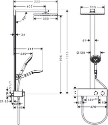 HANSGROHE HG Showerpipe Raindance E 300 1jet 350 ST chrom – 27361000