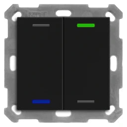 MDT KNX Taster Light 55 2-fach, RGBW, Schwarz matt, Neutral – BE-TAL550206.01
