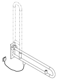 HEWI Hewi SK-Griff Ser 801 E-Ausf. WC-Spülung, L:900mm rubinrot – 801.50.770 33