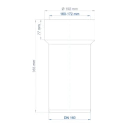 POLOPLAST PO Übergang von Muffe auf Spitzende anderer Werkst.POLO-KAL DN 160/160-172mm – 02854
