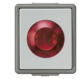 SIEMENS Lichtsignal m.roter Kalotte u.Glimmlampe DELTA fläche IP44 AP dunkelgrau/hellgrau – 5TD4780