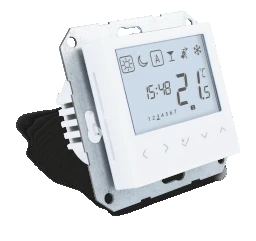 SALUS Digitales Raumthermostat Design-kompatib el 55x55mm, RAL 9010 – 117552