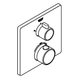 GROHE Grohe THM-Brausebatterie Grohtherm 24079 2 Abg. FMS für Rap. SmartBox eckig chrom – 24 079 000