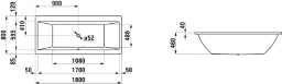 LAUFEN Laufen Pro Badewanne Einbauversion 180x80cm, Acryl, weiß – H2329500000001
