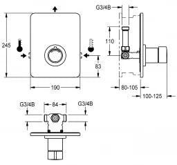 KWC AUSTRIA KWC Selbstschluss-Einbaubatterie DN15, hydraulisch, poliert, verchromt – 2030040074