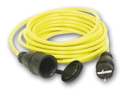 PC ELECTRIC Schuko Verlängerung 25m N07V3V3 3x1,5° Gummi-Stecker --> Gummi-Kupplung – 980925315551-P