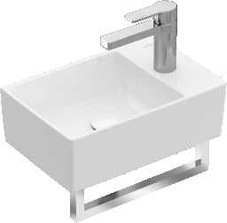 VILLEROY&BOCH V&B Handwaschbecken Memento 2.0 40x26cm Rechteck 1HL. ohne Überlauf Weiß Alpin – 43234001