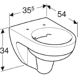 GEBERIT SANITAER Geberit Renova Tiefspül-WC ohne Spülrand, wandhängend weiß – 203050000