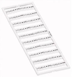 WAGO WMB-Beschriftungskarte weiß waagrecht bedruckt L1,L2,L3,N,PE (20x) aufrastbar – 793-5472
