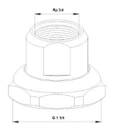 GRUNDFOS Garn.Holl.f.Grundfos-Brauchwasserpumpe 3/4" 529982 – 529982