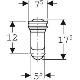 GEBERIT GE Urinal-Absaugsiphon f Taro Nova u Tamaro waagrecht d 50mm 152942 – 152.942.11.1