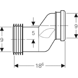 GEBERIT GE Exzenter-Abgangsstutzen Wand-WC 5cm etagiert – 388.352.29.1
