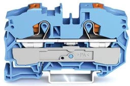 WAGO 2-Leiter-Durchgangsklemme mit Drücker 16 mm², blau – 2216-1204