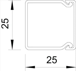 OBO Wand- und Deckenkanal mit Bodenlochung 2 5x25x2000 Polyvinylchlorid reinweiß RAL – 6191053