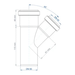 POLOPLAST PO Abzweig POLO-KAL NG DN 50/40/45Grad – 02212