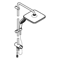 GROHE Grohe Duschsystem Tempesta 250 Cube 26977_1 Umstellung KB T. 250 Cube chrom – 26 977 001