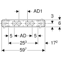 GEBERIT GE Mepla Montageplatte abgesetzt zweifach, AD7,3 und 15,3cm – 601.732.00.1