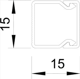OBO Wand- und Deckenkanal mit Bodenlochung 1 5x15x2000 Polyvinylchlorid reinweiß RAL – 6191002