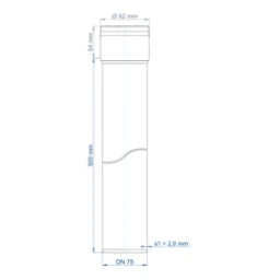POLOPLAST PO Steckmuffenrohr POLO-KAL XS DN 75/500 – 102032