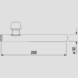 EISENBERG ABU Sifonrohr verchromt mit Rohrbelüfter DN32 – 03.089.00..0000