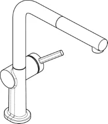 HANSGROHE HG Spültischmischer 270 Talis M54 Ausziehauslauf 1jet mattschwarz – 72808670