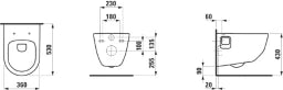 LAUFEN Laufen WC-Pack WC+S&D+Mont.band WC 2096.4 S&D:Slim,abnehmb.,Nischenbef. – H8669540000001