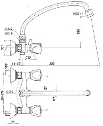 SCHMIEDL GS WT-Wannenfüll- und Brausebatterie 1/2" Atmos Glasklar – GS1440