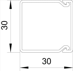 OBO Wand- und Deckenkanal mit Bodenlochung 3 0x30x2000 Polyvinylchlorid reinweiß RAL – 6191096