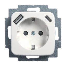 BUSCH-JAEGER SCHUKO/USB-Steckdose, USB-A+C Reflex SI, alpinweiß – 2CKA002011A6296