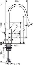 HANSGROHE HG Waschtischmischer 210 Vivenis mit Schwenkauslauf u.Zugst.-Ablaufg.chr – 75030000