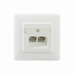 RUTENBECK Anschlussdose 2-fach Cat6a iso FLEX (mit Abdeckung) polarweiss – 136112070