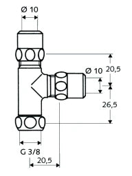 SCHELL SCHELL T-Stück chrom 3/8x10x10mm – 04 100 06 99