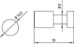 EMCO Emco Passion Haken 35 x 14,5 mm, schwarz – BPPAASEHTH1