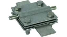 DEHN Kreuzstück NIRO (V4A) f. Rd 8-10/8-10mm Rd 8-10/Fl 30mm-Fl 30/30mm m. Zwischenpl – 319209