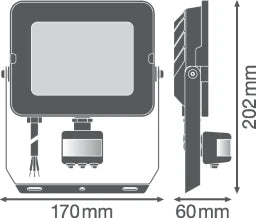 LEDVANCE FLOODLIGHT COMPACT SENSOR 50W 840 SYM 10 0 BK – 4058075575325