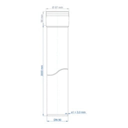 POLOPLAST PO Steckmuffenrohr POLO-KAL XS DN 90/3000 – 102076