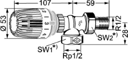 HEIMEIER Heimeier Rücklauftemperaturbegrenzer 1/2" Eckform – 9173-02.800