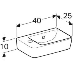 GEBERIT SANITAER Geberit Renova Compact Handwaschbecken HL links, 40x25cm, weiß – 276240000