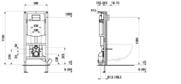 LAUFEN Laufen LIS INEOLINK Ins.Sys. 92011.4 Gr. f. Wand WCs, Zweimengensp. 1120x135x500 – H9201140000001