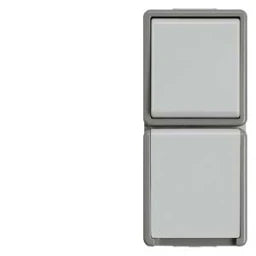 SIEMENS Kombination Wechselschalter/SCHUKO DELTA fläche IP44 AP dunkelgrau/hellgrau – 5TA4816