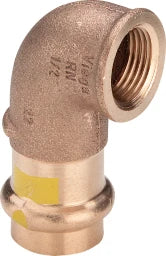 VIEGA Viega Winkel 90 Grad mit SC Profipress G 2614.2 für Gas in 22mm x Rp3/4 Rotguss – 345 877