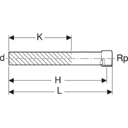 GEBERIT GE Mapress Edelstahl Uebergang mit Einschubende d18mm x Rp1/2, L14,8cm – 90933
