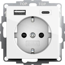 GIRA SCHUKO SH USB-Spannungsvers. 2f Typ A/C System 55 Reinweiß – 245903
